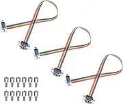 uxcell 3 Pcs IDC Rainbow Wire Flat Ribbon Cable DB9 Male to DB9 Male 11.8 Inch Length 2.54mm Pitch Breadboard Jumper Wires for Electronic Projects
