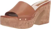 Franco Sarto Women's Damara Platform Sandal Heeled Tan Leather 8M