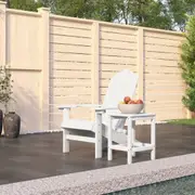 Garden Adirondack Chair with Table HDPE White vidaXL