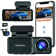 Dash Cam Front 4K & Rear 1080P, Wireless WiFi Car Camera, Night Vision DVR, 2...