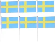NUOBESTY International World Country Flags Stick Sweden Hand Held Flags 50pcs Pack