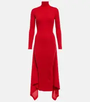 [Alaia] Alaïa Cashmere and silk midi dress AU 8 red