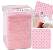 Lint Nail Wipes,200 Polish Remover Pads | Nail Polish Remover Wipes, Non-Woven Eyelash Extension Glue Wipes, Cleaning Wipes, Lint Wipes Lash Glue Wipes, Pink
