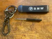 BMW Keychain Strap with Key & Fob Ring Black Key Chain NEW