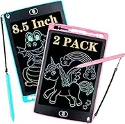 2 Pack LCD Writing Tablet for Girls Boys Toys, 8.5inch Colorful Drawing Tablet Doodle Board for 3 4 5 6 7 8 Years Old Kids, Educational Learning Gifts, Blue+Pink