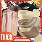 Invisible Tape In Hair Extensions Remy Human Hair Skin Weft Full Head THICK 24"