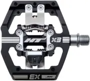 HT Components X3 Pedals - Dual Sided Clipless with Platform, Aluminum, 9/16", Bl