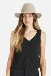 NWT Brixton Wesley Wool Fedora Hat ~ Light Tan ~ Size Small Women's