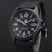 Outdoor Mens Date Stainless Steel Military Sports Analog Quartz Army Wrist Watch Fashion Quartz Wristwatches Watches For Men Black