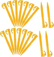 KICHOUSE 20pcs Plastic Tent Stakes Sand Pegs Windproof Ground Anchors for Tents and Sunshade Setups for Camping Beach and Hiking Use