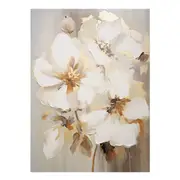 White Brown Flower Canvas Print
