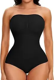 [Joyshaper] Women Strapless Bodysuit Shapewear Tummy Control Body Shaper Compression Bodysuit Top Sexy Sleeveless Summer Top Jumpsuits
