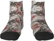 [EdWal] Flower Paris Eiffel Tower print Men's Moisture Control Crew Socks Socks For Men and Women Gifts For Golf, Hunting, Camping