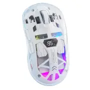 Free Wolf A2 Dual-mode Gaming Mouse with Digital Screen PixArt 3212 Sensor 4000DPI RGB Light Transparent Shell Wireless