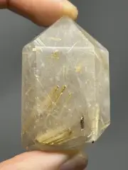 Natural Golden Rutilated Quartz 46.9g Polished TOWER crystal Etheric healing L6