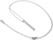 [TOKIDNY] Stainless Steel Diamond Necklace Necklaces Couples Necklace Couples Neck Chain Metal Bar Neck Chains Stainless Steel Necklace for Men Metal Neck Chains for Women Silver Zircon