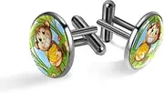 [Generic] Men's Cufflinks, Cheeky Monkey Cuff Links for Men, Classic Cufflinks Black for Suit Shirt Wedding Business Birthday Jewelry Gift