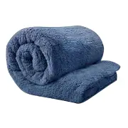 Teddy Bear Fleece Thermal Winter Quilt Doona Cover- Blue