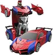 Transform Rc Cars for Boys 4-7 8-12, 2.4Ghz Remote Control Car 1:18 Scale Transforming Robot, One-Button Deformation 360° Rotation Car Toy Gifts for Boys 3-5