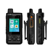 IP68 Waterproof 4G LTE phone two way radio with sim card phones mobile android (Black 8GB)