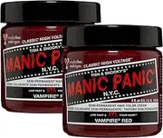 MANIC PANIC Classic Vampire Red Semi Permanent Hair Color - Deep Blood Red Hair Dye for Women & Men That Lasts 4-6 Weeks - Vegan, Ammonia & Cruelty-Free - Create & Mix Custom Shades (4oz / 2pk)