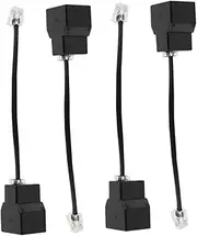 Totority 4pcs Rj11 Splitter 6p4c Detachable Line Adapter Rj14 Phone Cable Adapter