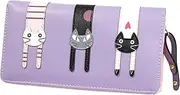 Prime Sale Day Deals Week 2018-Valentoria Birthday Gifts for Women's Mini Faux Leather Bifold 3 Cat Design Clutch Wallet