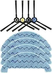 Compatible with ZACO A10 Robot Vacuum Cleaner Replacement Spare Parts Accessories Kit Main Brush Side Brush Mop Cloths Rag (Color : Set A)