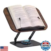HCSHandWILL Book Stand for Reading, Adjustable Book Holder with 360° Swivel B