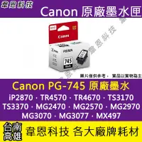 在飛比找Yahoo!奇摩拍賣優惠-【高雄韋恩科技-含稅】Canon PG-745 原廠墨水匣 