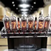 IN-14 6- digits Nixie clock. Carbon fiber case. With installed tubes.FA