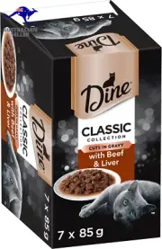 Classic Collection Adult Wet Cat Food Cuts in Gravy with Beef & Liver 7 X 85G, 6