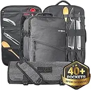 Chef Knife Backpack Set with Roll Bag | 20+ Pockets for Knives & Kitchen Utensils Tools | Large Pockets for Tablets & Notebooks | Great Executive Chefs & Culinary Students