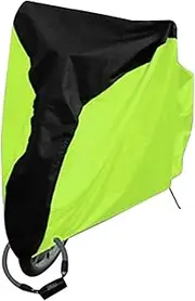 Weatherproof Bike Cover Durable Outdoor Dustproof Protection with Lockhole for Mountain Road Bikes Black with Fluorescent Green UV Resistant Lightweight Secure