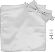 [COLLBATH] Mens Tuxedo Studs Bow Tie Handkerchief Cufflinks Set for Formal Occasions
