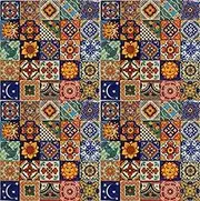 100 Hand Painted Talavera Mexican Tiles 5.1cm x 5.1cm Spanish Mediterranean Decor