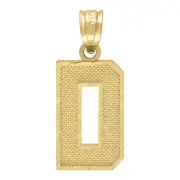 10K Yellow Gold Textured Initial Letter D CharmPendant Men Gift for Mother