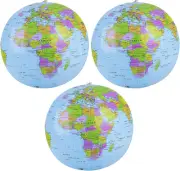 Cobee Inflatable Globes, 3 Pcs PVC World Globe Balls, Globe of the World, Ear...