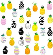 Maydahui 60 Pcs Colorful Pineapple Wall Decal (45 x 45 Inch) Peel and Stick Removable Fruit Wall Sticker for Kitchen Kids Bedroom Living Room Decor