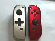 Custom Chrome RED Silver Nintendo Switch Joy Con Joy-Con JoyCon controller DPAD