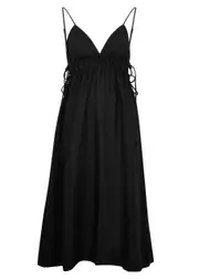 Casa Raki Rita Linen Midi Dress - Black - XS (UK6 / XS) XS (UK6 / XS)