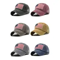 在飛比找蝦皮商城優惠-美國國旗帽男式女式可調節美國棒球帽低調純色爸爸帽戶外球帽
