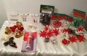 Junk Drawer Lot Vintage Christmas Crafts Bells Boots Ornaments Lights MANY NEW
