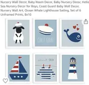 nursery wall decor prints Unframed 8x10 Set Of 6
