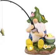 Resin Outdoor Statues with Solar Outdoor Lights for Garden Decor, Funny Garden G