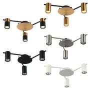 Tache Spot Ceiling Light 3Lt Adjustable Head in Brass, Brass/Black, Chrome, Black or White