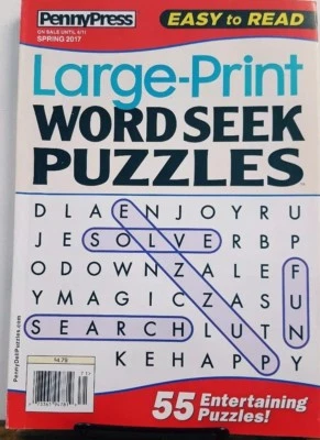 Penny Press Large Print Word Seek Puzzles Spring 2017 FREE SHIPPING CB