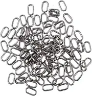 Parliky Stainless Steel Oval Fishing Tackle Fishing Connecting Rings Double Circle Set for Bass Catfish