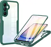 Case Compatible with Samsung Galaxy A25 5G,Compatible with Samsung Galaxy A25 5G Built-in Screen Protector Dual-Layer 2 in 1 Phone Cover Green