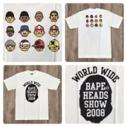 New BAPE HEADS SHOW 2008 T shirt S size a bathing ape Kanye Pharrell NERD
